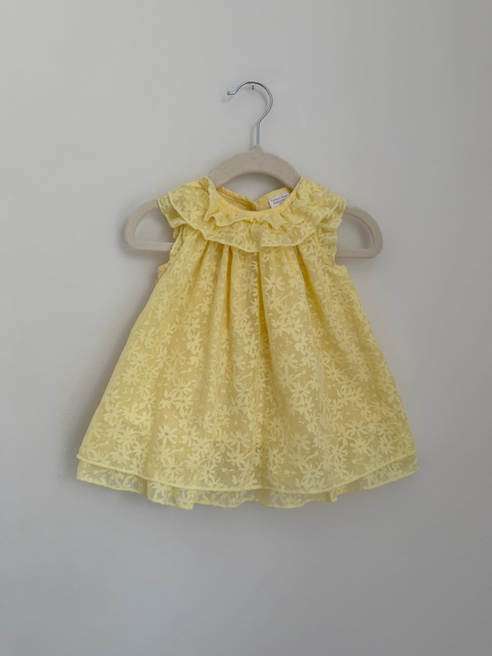Cuddle Bear Yellow Ruffle Baby Dress (Size 6-9m)
